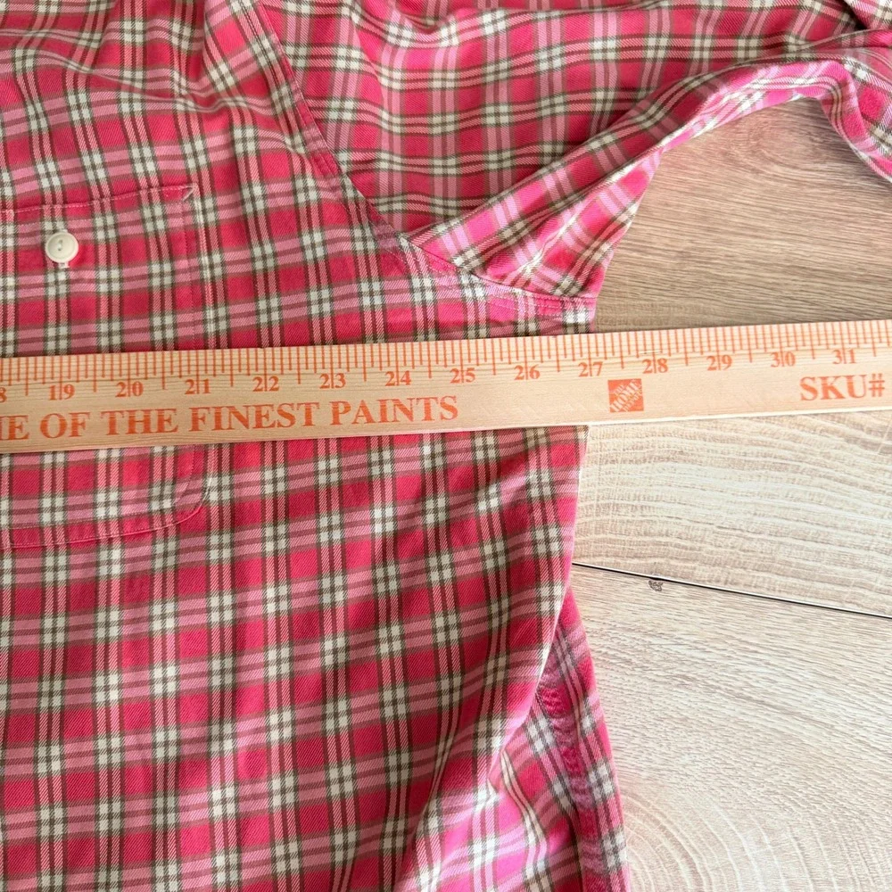 Polo Ralph Lauren Button Up Shirt Mens‎ XXL Salmon Red Plaid Long Sleeve Pockets